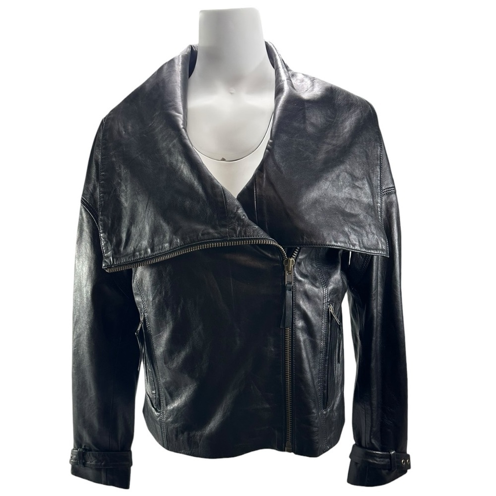 Soft Surrounding Soft Black Leather Jacket Size Medium
